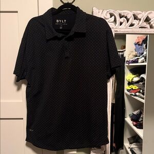 BYLT Basics Black Microdot Polo